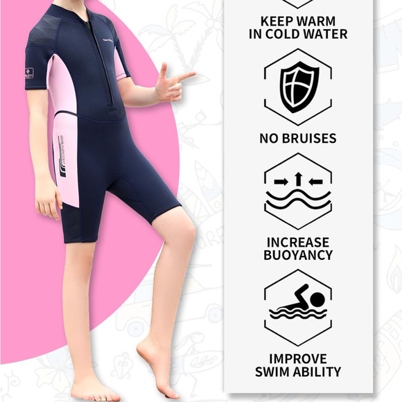 NWOT Seaskin Wet Suit for Girls Size 8 - Picture 2 of 13